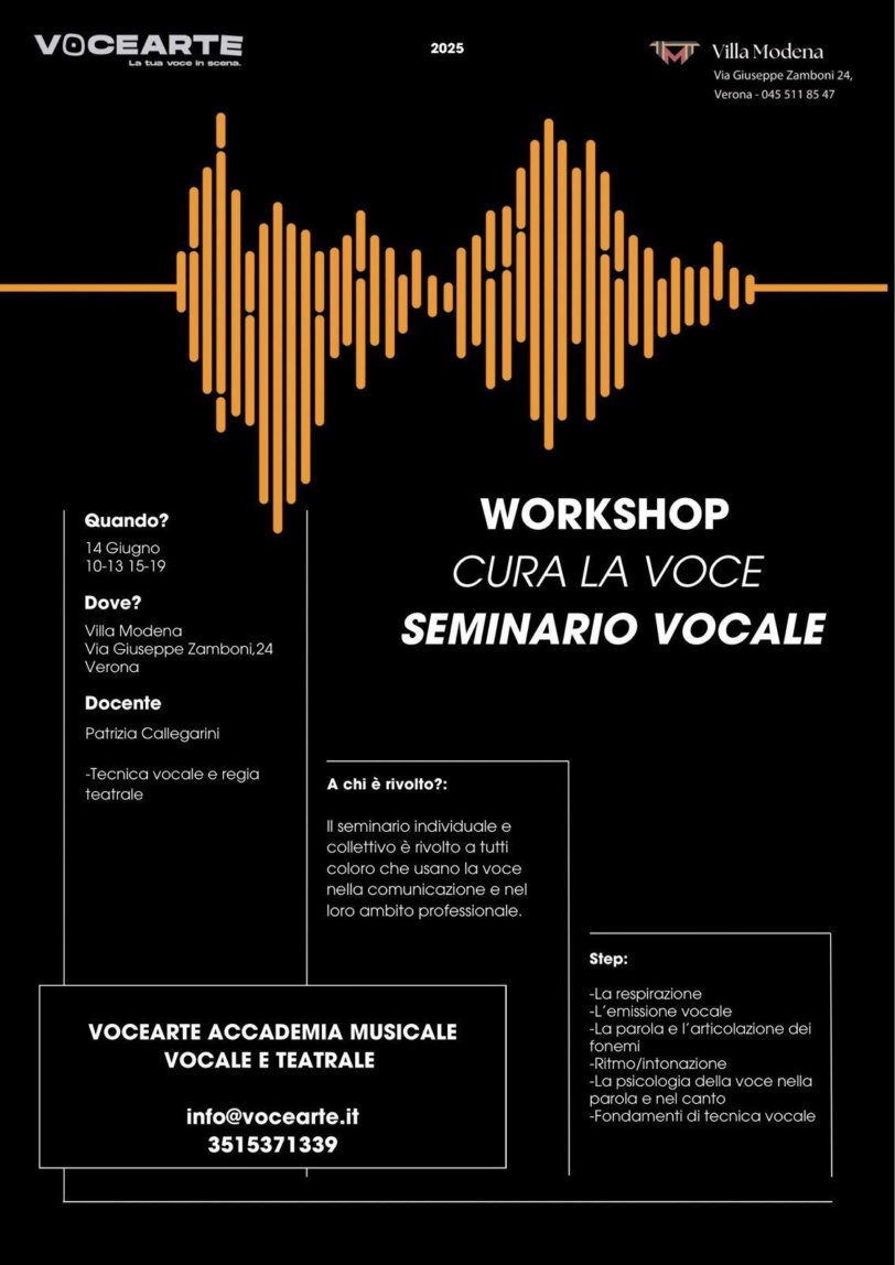 Workshop Cura la Voce – 14 giugno 2025